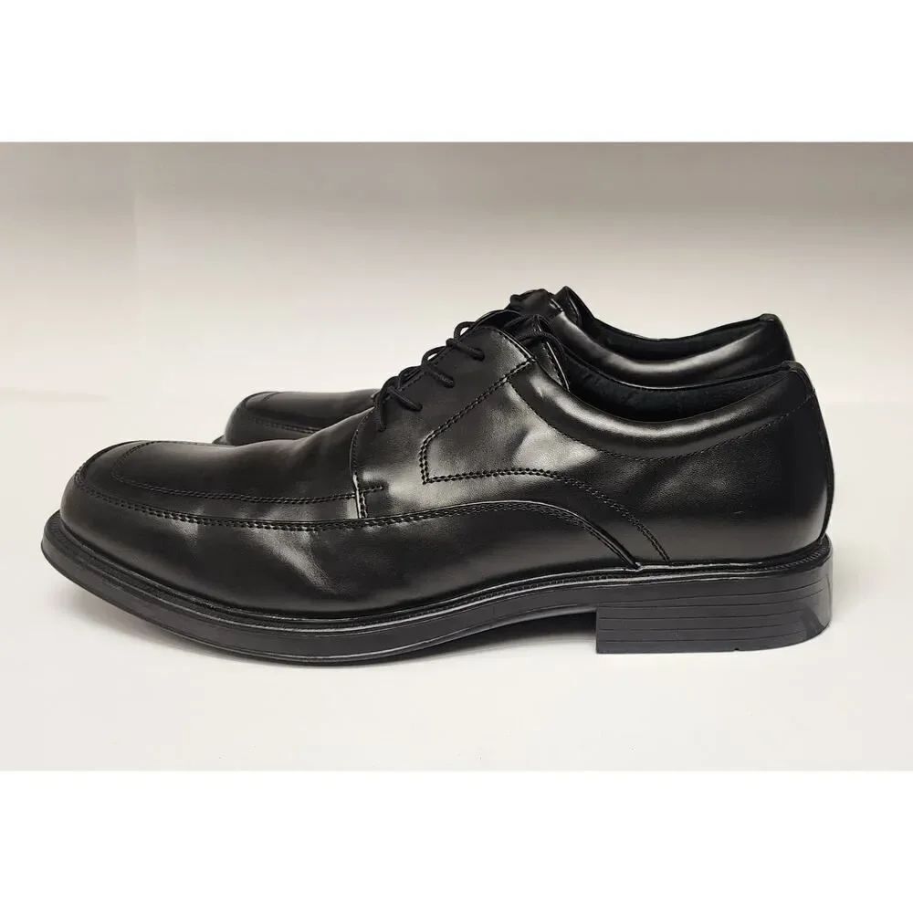 Dexflex Comfort Memory Foam Mens Leather Oxford Black Dress Shoes Size 14